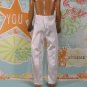 Barbie Ken Doll Clothes White Satin Like Dress Suit Pants Pink Waist Band KDC8