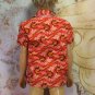 Barbie Ken Doll Clothes Red Orange Surfer Button Up Style Short Sleeve Shirt KDC11