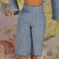 Barbie Doll Size Clothes Light Blue Long Dress Shorts Gold Stitching BDCSH4