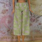 Barbie Doll Clothes Apple Green Cotton Pajama Pants Pink Barbie Logo Tagged BDCPJ7