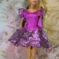 Barbie Doll Size Fuschia Pink & Metallic Pink & Silver Mid Length Dress with Matching Purse BDCSET5