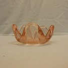 Glass Pink Flower Candle Holder or Ashtray
