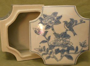 Home Decorum , Home accent, Trinket Box, Blue And White Trinket Box