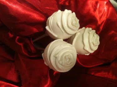 Rose cake pops, choice color white, pink, yellow,