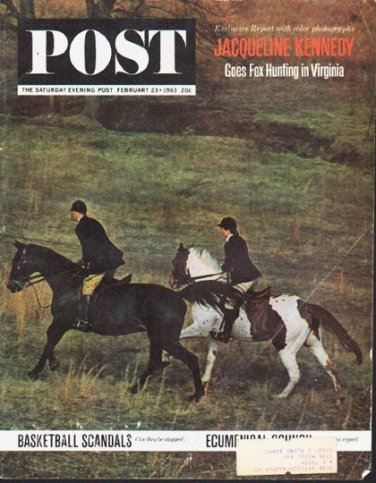 1963 Saturday Evening Post Cover Page ""Jacqueline Kennedy"" ... February 23, 1963
