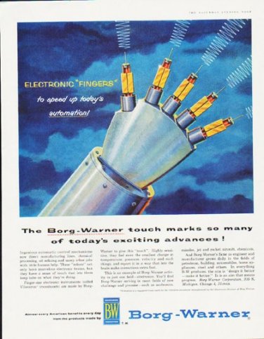 1957 Borg-Warner Ad ""Fingers""