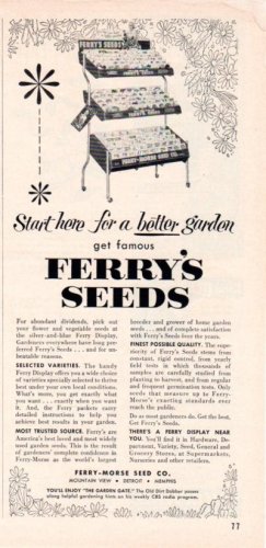 1953 FERRY-MORSE SEED CO. "START HERE" Advertisement