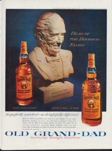 1960 Old Grand-Dad Bourbon Ad "Bourbon Family"
