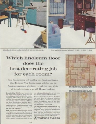1961 Armstrong Floors Ad "Which linoleum floor ...?"