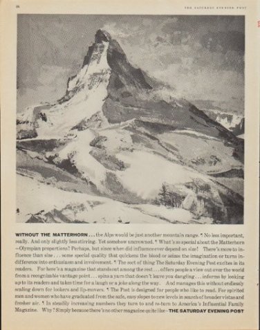 1961 Saturday Evening Post Ad "Without the Matterhorn ..."