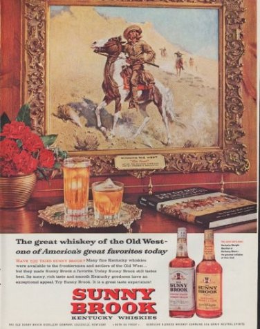 1961 Sunny Brook Ad "The great whiskey of the Old West"