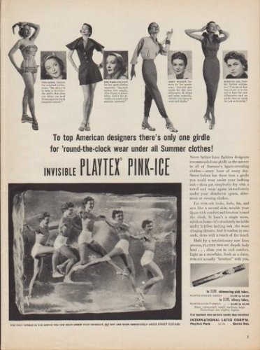 1950 Playtex Ad "Invisible Playtex Pink-Ice"