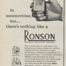 1950 Ronson Ad "in summertime, too ... there's nothing like a Ronson"