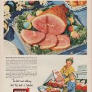 1949 Armour Ad "Happier Easter -- with America's Luxury Ham!"