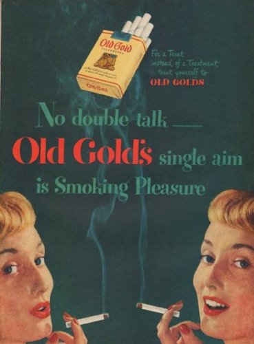 1949 Old Gold cigarettes Ad "No double talk"