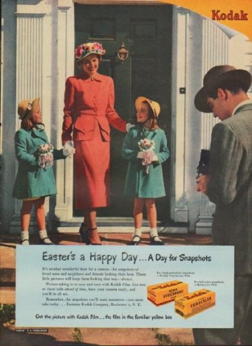 1949 Kodak Ad "Easter's a Happy Day ... A Day for Snapshots"