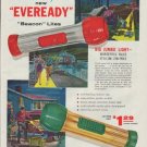 1958 Union Carbide Ad "new "Eveready" "Beacon" Lites"