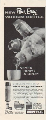 1958 Universal Vacuum Bottle Ad "Pour-Easy"