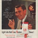 1958 L&M cigarette Ad "Jack Webb -- Star of Dragnet"