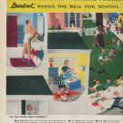 1952 Durene Cotton Yarn Ad "Durene Rings The Bell For School"
