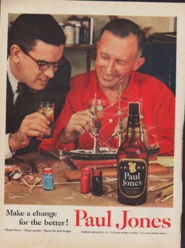 1955 Paul Jones Whiskey Ad "Make a change"