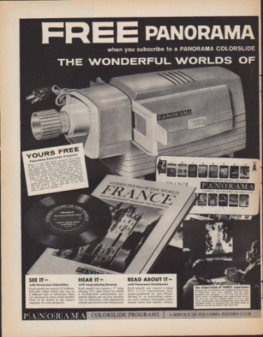 1961 Panorama Ad "Free Panorama Colorslide Projector"