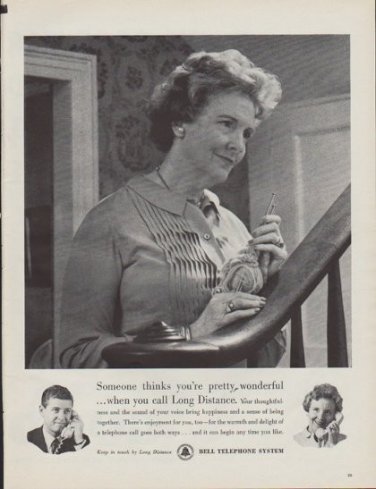 1961 Bell Telephone Ad "Someone thinks you're pretty wonderful"