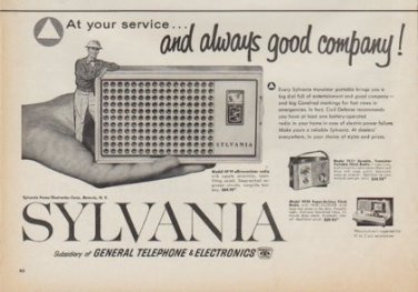 1961 Sylvania Ad "At your service ..."