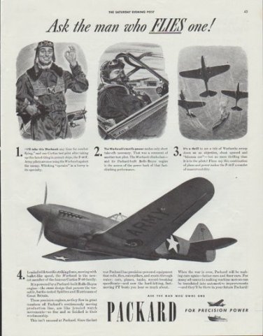 1942 Packard Ad "Ask the man who Flies one!"