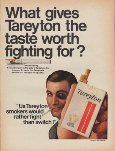 1967 Tareyton Ad "taste worth fighting for"