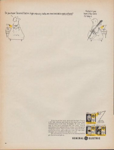 1967 General Electric Ad "high intensity bulbs"