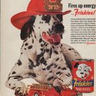 1962 Friskies Ad "Fires up energy"