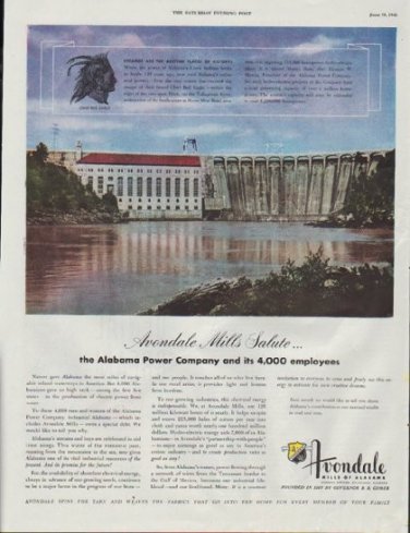 1948 Avondale Mills Ad "Chief Red Eagle"