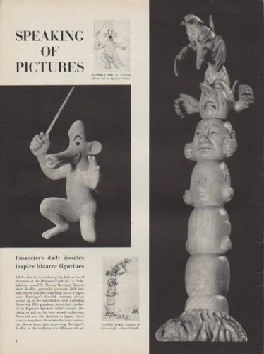 1954 D. Moreau Barringer Article "bizarre figurines"