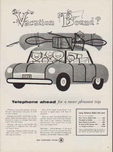 1954 Bell Telephone System Ad "Vacation Bound?"