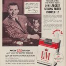 1954 L&M Cigarettes Ad "No Cigarette Ever Went So Far"