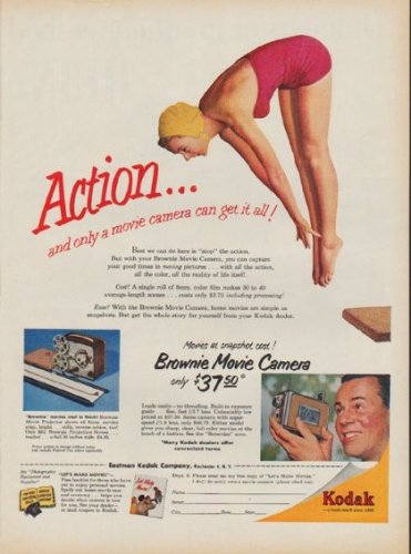 1954 Kodak Ad "Action ..."