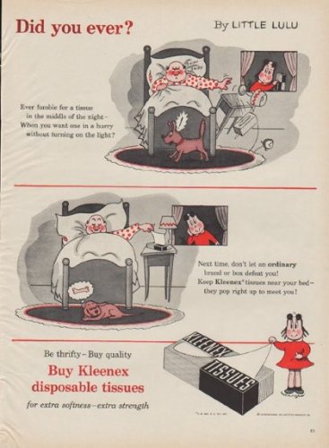 1954 Kleenex Tissues Ad "Did you ever?"