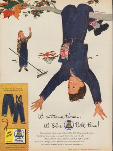 1953 Blue Bell Ad "it's autumn time"