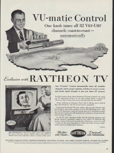 1953 Raytheon Ad "VU-matic Control"