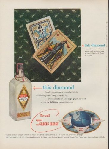 1953 Gilbey's Gin Ad "this diamond"