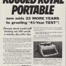 1953 Royal Typewriter Ad "Rugged Royal Portable"