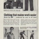 1953 Lee Overalls Ad "Clothing that makes work easier"