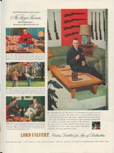 1953 Lord Calvert Ad "Mr. Roger Kenna"