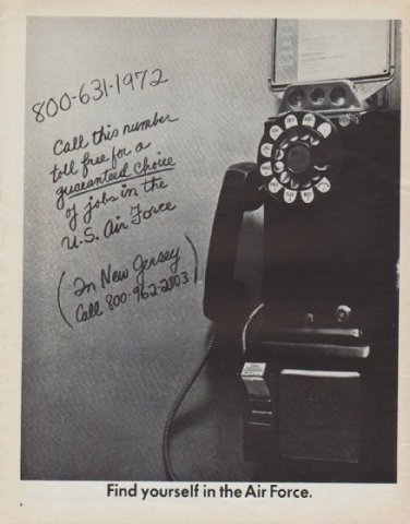 1971 Air Force Ad "Find yourself in the Air Force"