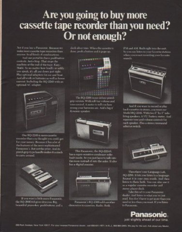 1971 Panasonic Ad "Are you going to buy more"