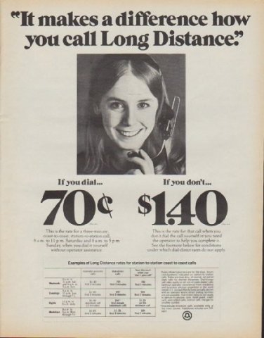 1971 Bell Telephone Ad "It makes a difference"