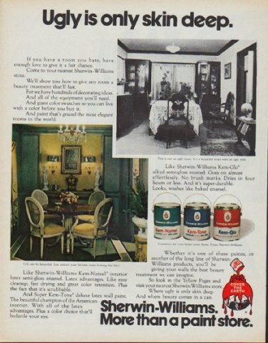 1971 Sherwin-Williams Ad "Ugly is only skin deep."