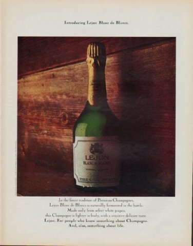 1971 Lejon Champagne Ad "Introducing Lejon Blanc de Blancs."