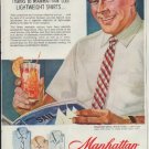 1957 Manhattan Shirts Ad "Wherever You Go!"